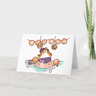 Sophie und die orangefarbene Garlandschaft Feiertagskarte