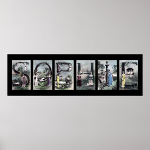 SOPHIE Vintag Alphabet Letter Name Art Poster