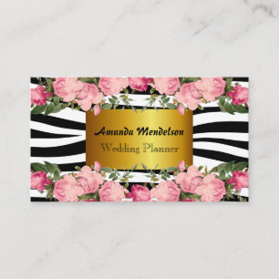 Sophisticate Zebrastreifen und -Rosen Visitenkarte