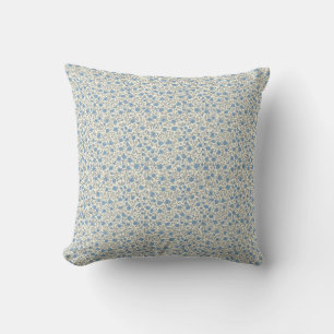 Sophisticated 1940er Jahre Dusty Blue Rosebud Vint Kissen