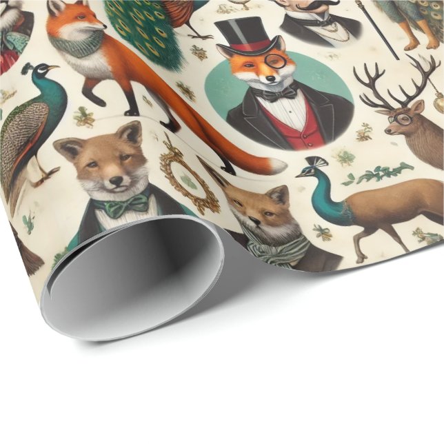 Sophisticated Aristocratic Christmas Wrapping Pape Geschenkpapier (Rolleneckpunkt)