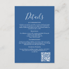 Sophisticated Azure Wedding Details Enclosure Card Begleitkarte