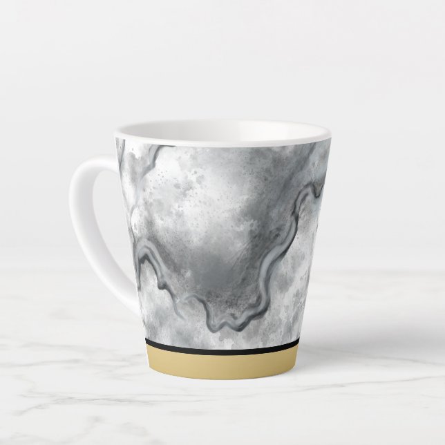 Sophisticated Black Marble Coffee Cup  Milchtasse (Linke Ecke)