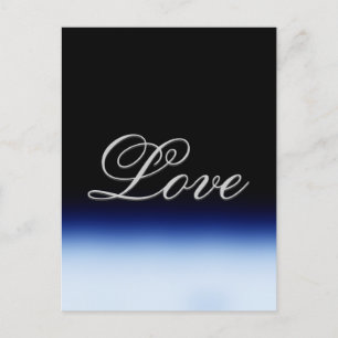 Sophisticated Blue Black Liebeshochzeit Postkarte