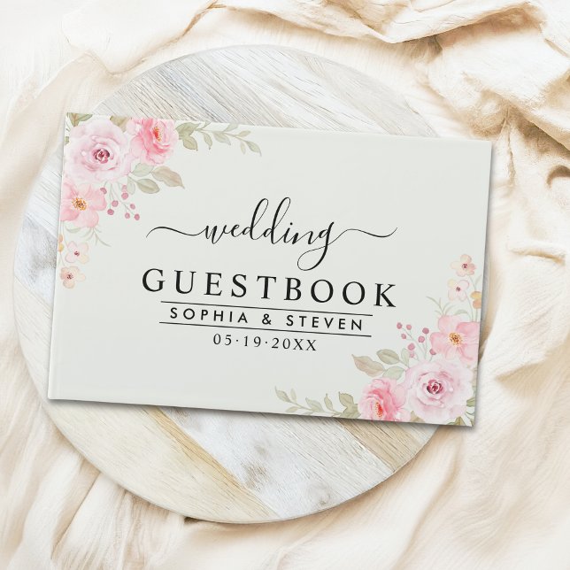 Sophisticated Blush Rose Wedding Celebration Gästebuch (Von Creator hochgeladen)