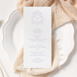 Sophisticated Classic Script Lavender Wedding Programm