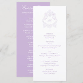 Sophisticated Classic Script Lavender Wedding Programm