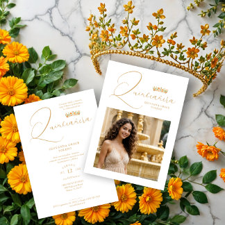 Sophisticated Colorful Tiara & Elegant Script Einladung