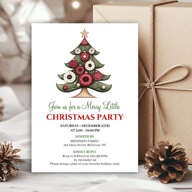 Sophisticated designer Christmas tree holiday  Einladung (Sophisticated designer Christmas tree holiday invite)