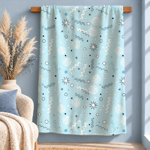 Sophisticated Dusty Blue Memphis Muster Decke A Sherpadecke