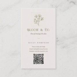 Sophisticated Floral Beige Elegante Minimal-Karte Visitenkarte