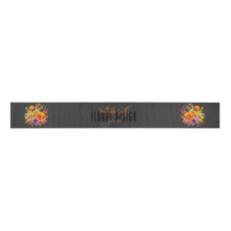 Sophisticated Floral Design Black Orange Flowers  Ripsband