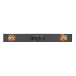 Sophisticated Floral Design Black Orange Flowers  Ripsband