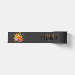 Sophisticated Floral Design Schwarze orangefarbene Ripsband