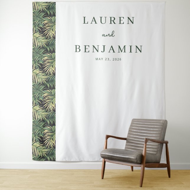 Sophisticated Green Palm Leaf Wandteppich (Beispiel)