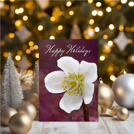 Sophisticated High-Poly Winter Rose Art Holiday Karte