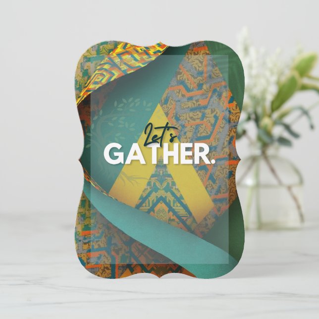 Sophisticated Luxury African Asian Caribbean Einladung (Stehend Vorderseite)