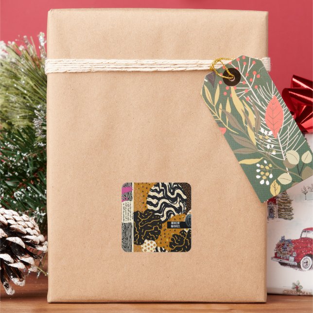 Sophisticated Luxury African Asian Caribbean Quadratischer Aufkleber (Feiertag)