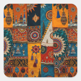 Sophisticated Luxury African Asian Caribbean Quadratischer Aufkleber