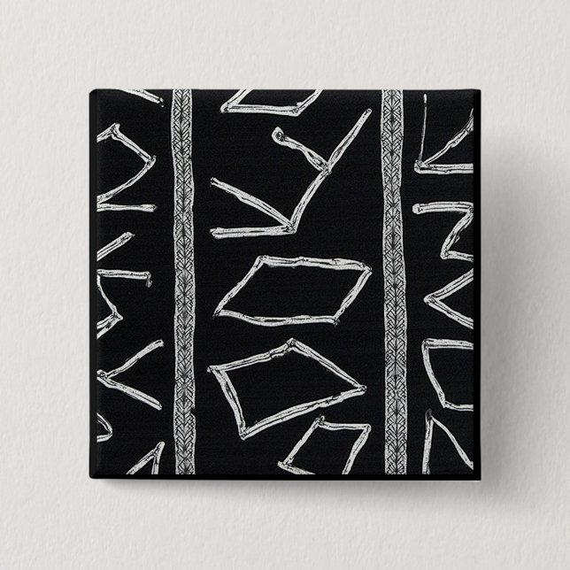 Sophisticated Luxury African Caribbean Mudcloth Button (Vorderseite)