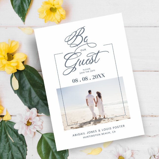 Sophisticated Minimalist Photo Elegant Script (Sophisticated Minimalist Photo Elegant Whimsical Script Save the Date Card with Envelope.)