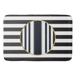Sophisticated modern black and white Bath Mat Badematte