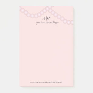 Sophisticated Pearl Logo Initial Business Post-it Klebezettel