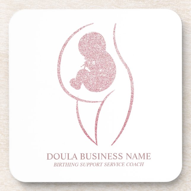 sophisticated Rose Gold Doula & Birth Coach Getränkeuntersetzer (Vorderseite)