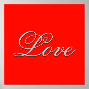 Sophisticated Rote Liebe Hochzeit Poster
