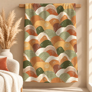 Sophisticated Sage Rust Boho Shapes Decke Deko