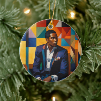 Sophisticated Soulful Holidays Keramik Ornament