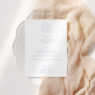 Sophisticated Victorian Classic Script Violett Menükarte