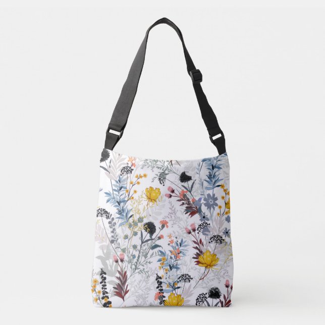 Sophisticated Wildflower Meadow Tote Bag Tragetaschen Mit Langen Trägern (Vorderseite)