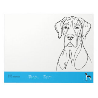 Sophistifizierter Great Dane auf Rosa Notizblock