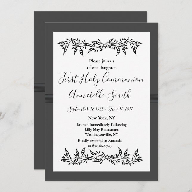 SOPHISTIZIERTE MODERNE EINLADUNG (Vorne/Hinten)