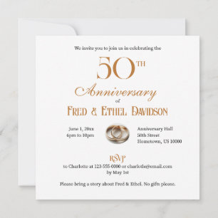 SOPHISTIZIERTER 50. WEDDING JAHRESKUCH EINLADUNG