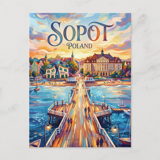 Sopot Polen Postkarte (Vorderseite)