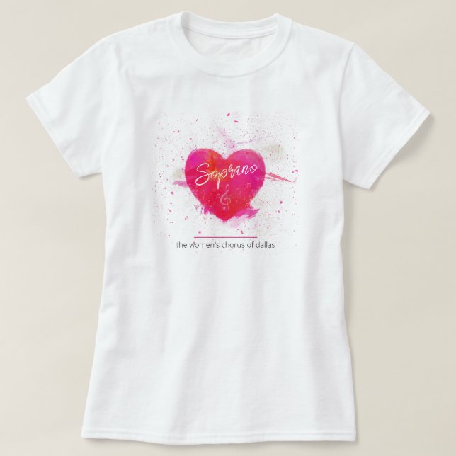 Soprano Musical Heart Singing Part T-Shirt (Design vorne)