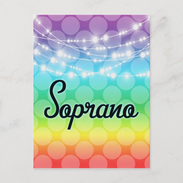 Soprano Rainbow LGBT Gay Lights Singer Postkarte (Vorderseite)