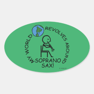 Soprano Sax - Weltumdrehungen um Oval Sticker