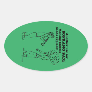 Soprano Sax Zombie Explode Oval Sticker