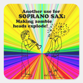 Soprano Sax Zombie Explode Square Sticker