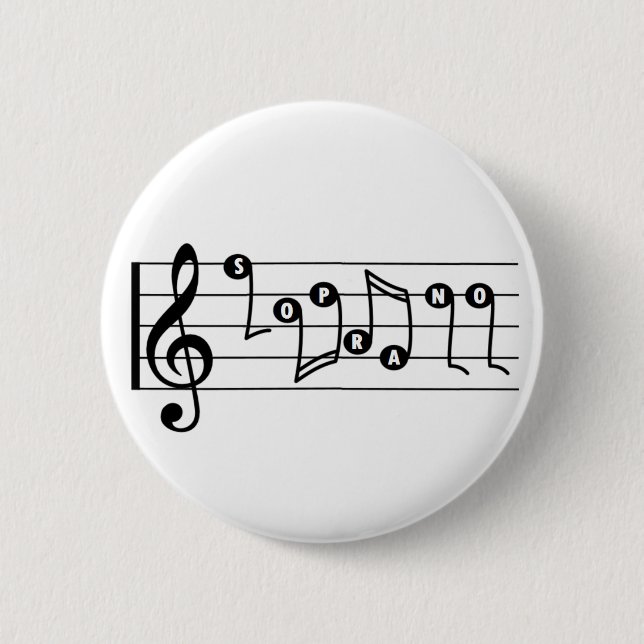 Soprano Singer Musical Button (Vorderseite)