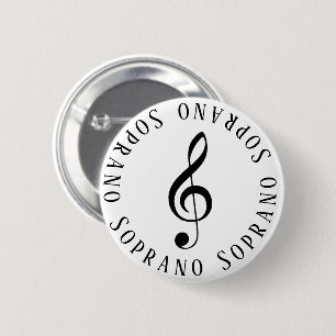 Soprano Singer Tree Clef Button