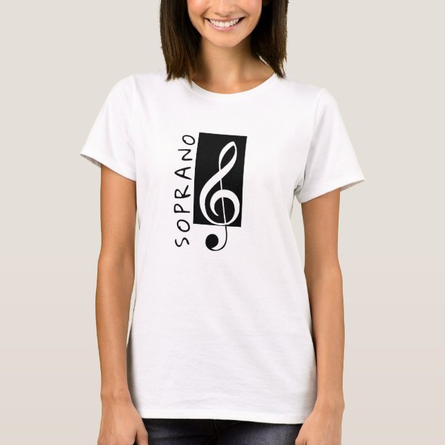 Soprano Treble Clef Sängermusik Chor T-Shirt (Vorderseite)