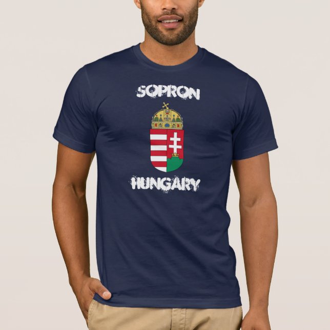 Sopron, Ungarn mit Wappen T-Shirt (Vorderseite)