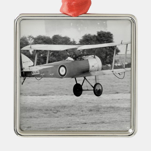 Sopwith Flugzeug-Start Silbernes Ornament (Vorne)