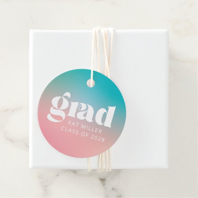 Sorbet Gradient Graduation Party Geschenkanhänger (Beispiel)