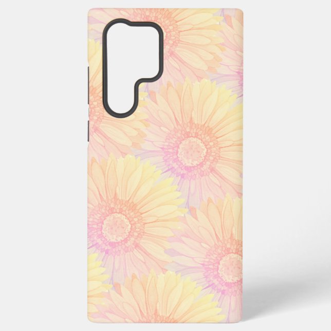 Sorbet pastel coloured daisy pattern - large samsung galaxy hülle (Rückseite)