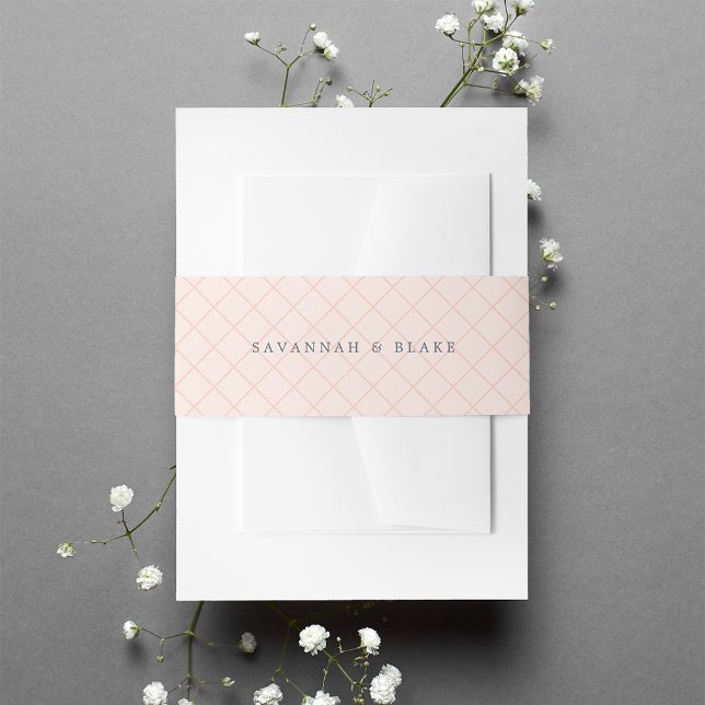 Sorbet | Peach Lattice Personalisiert Wedding Einladungsbanderole (Von Creator hochgeladen)
